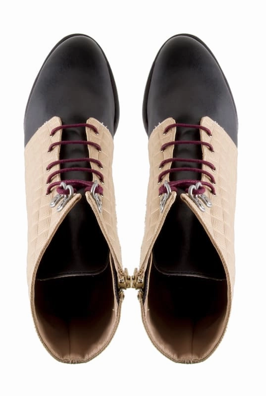 Blanca Vegan Leather Laced Ankle Boots | Stone