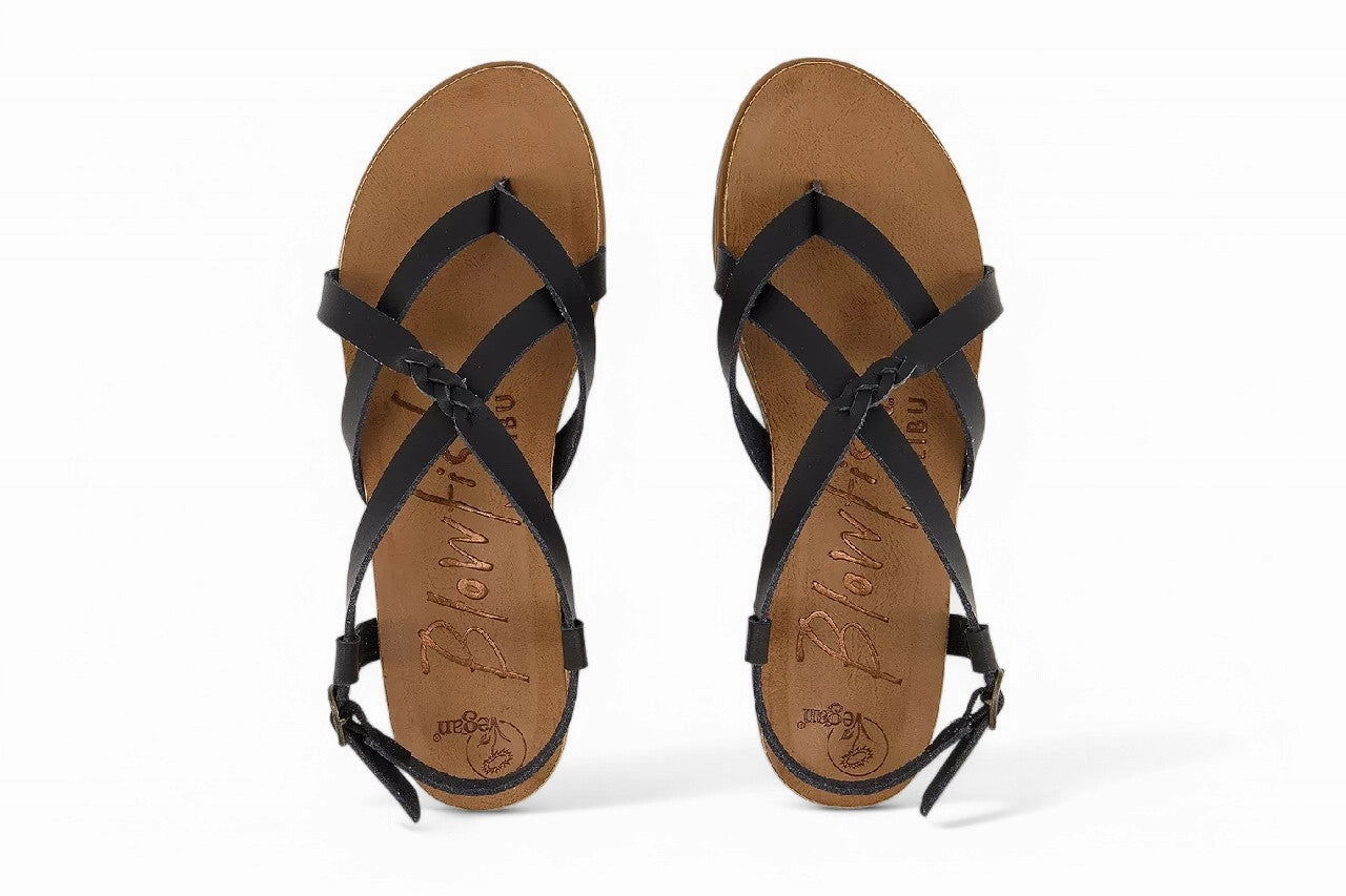 Blowfish Malibu Women's Black Strappy Buckle Sandals - Macarah B