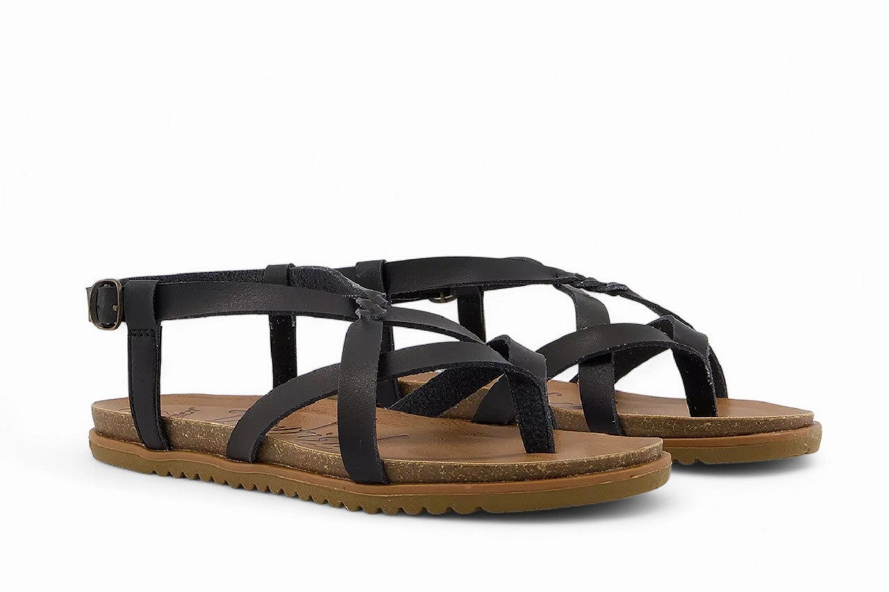 Blowfish Malibu Women's Black Strappy Buckle Sandals - Macarah B