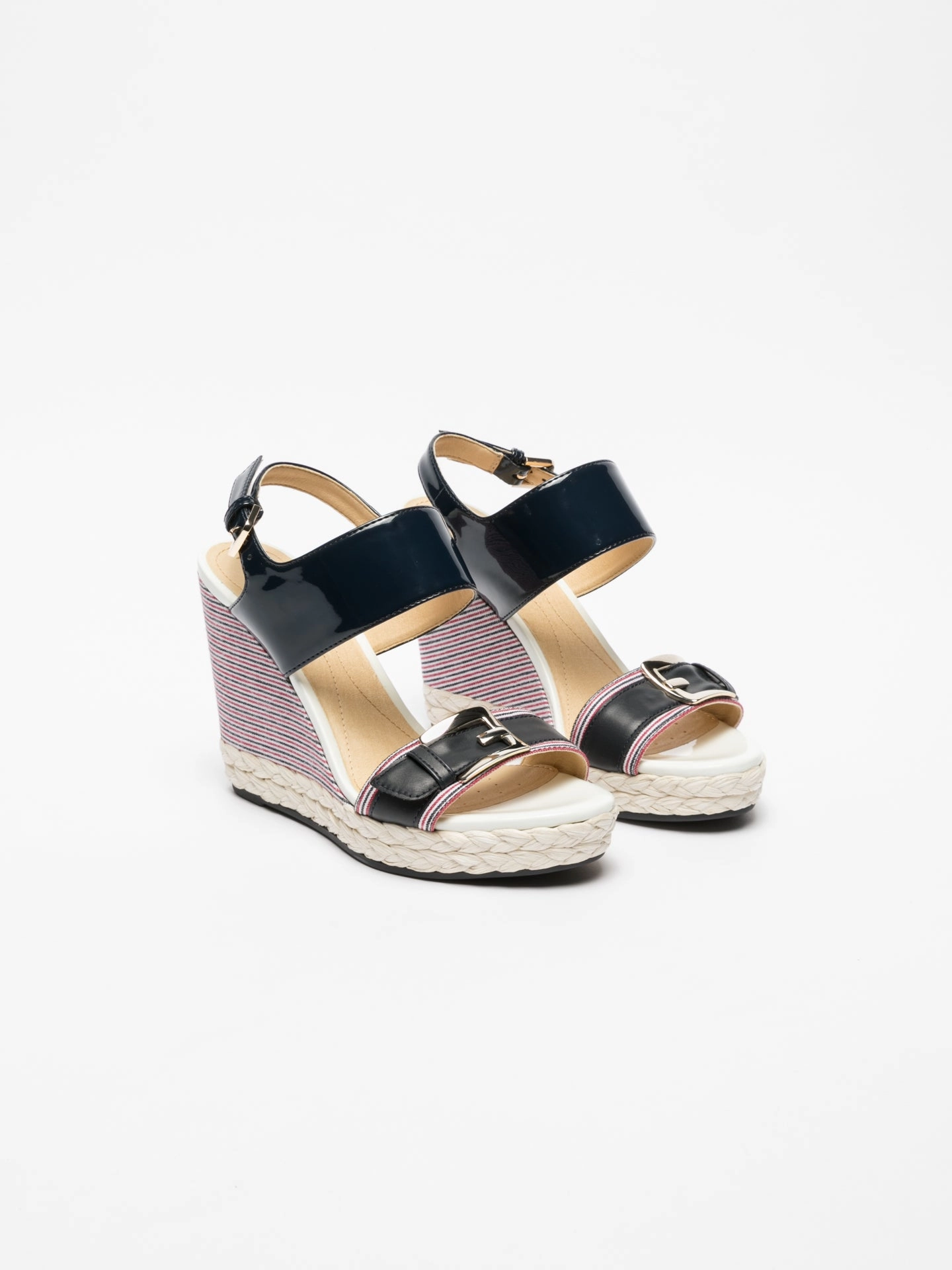 Blue Wedge Sandals