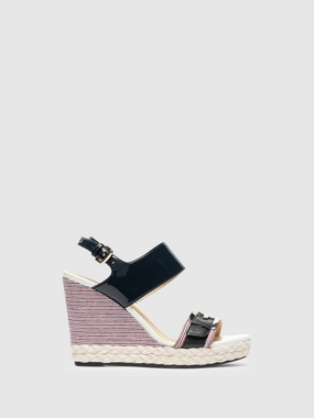 Blue Wedge Sandals