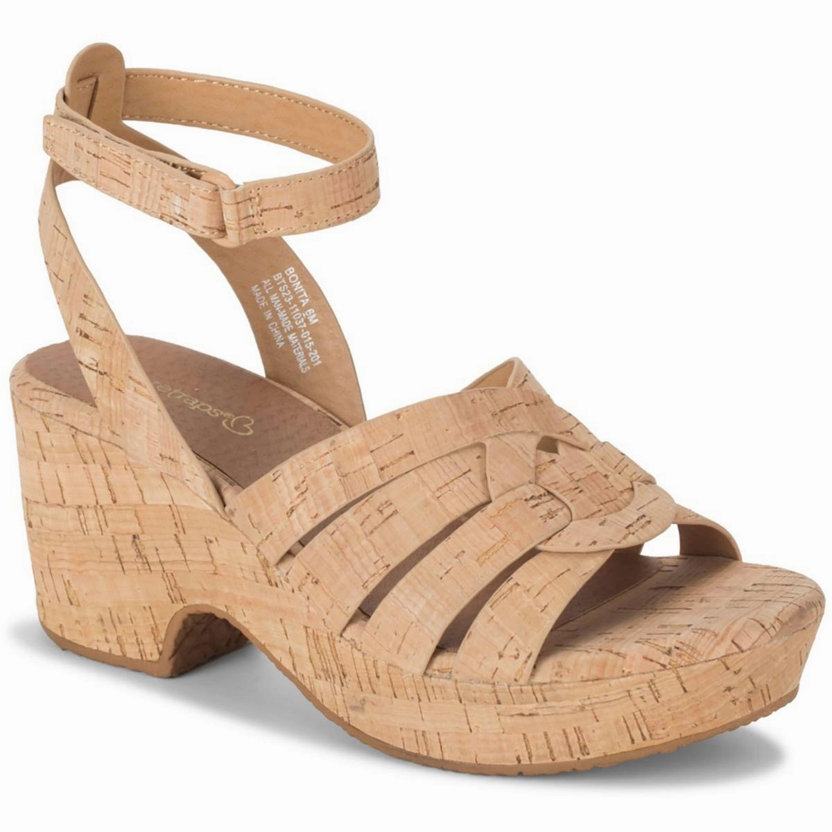 Bonita Womens Cut-Out Manmade Wedge Sandals