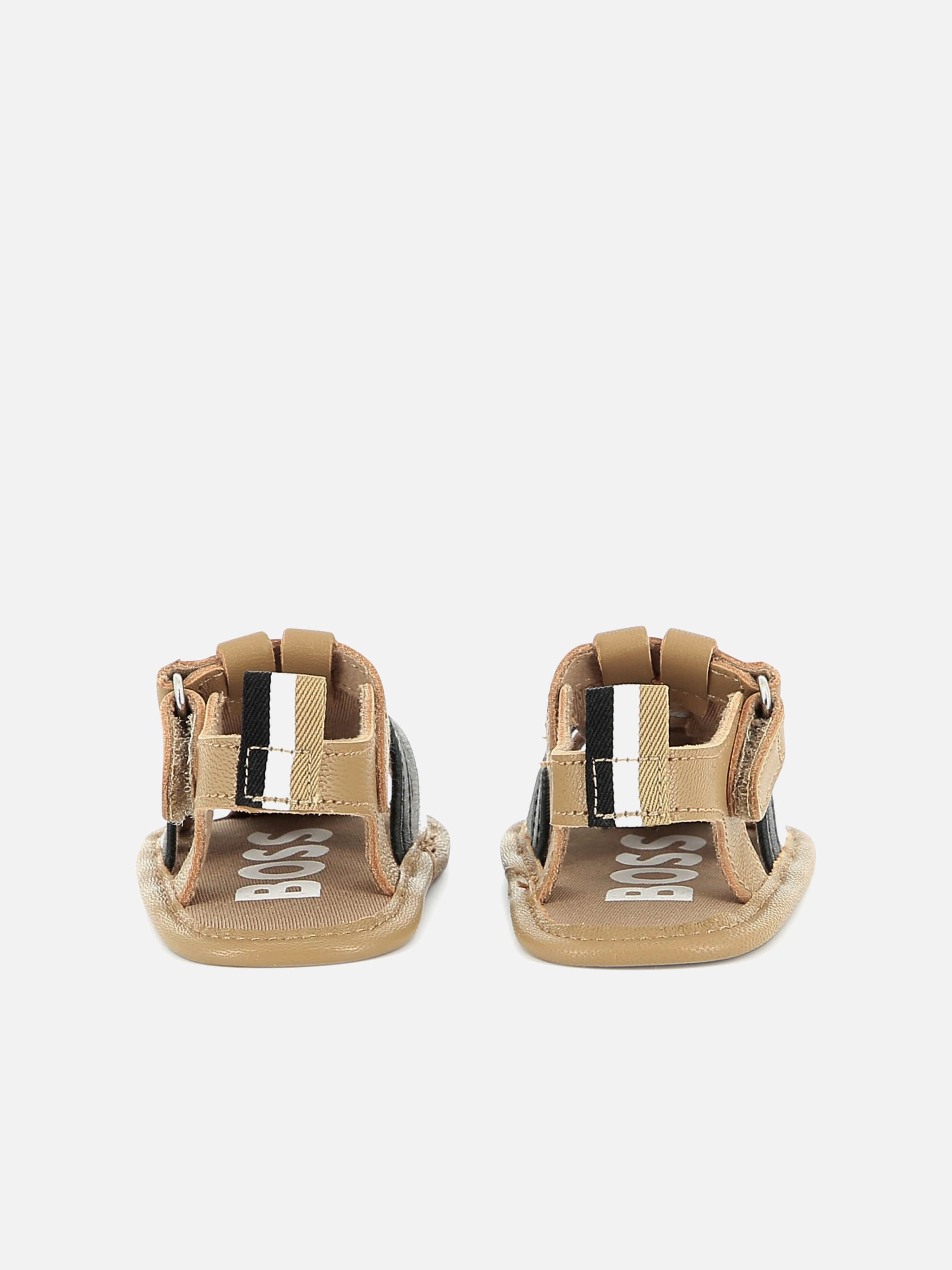 BOSS Baby Boys Leather Pre Walker Sandals in Brown
