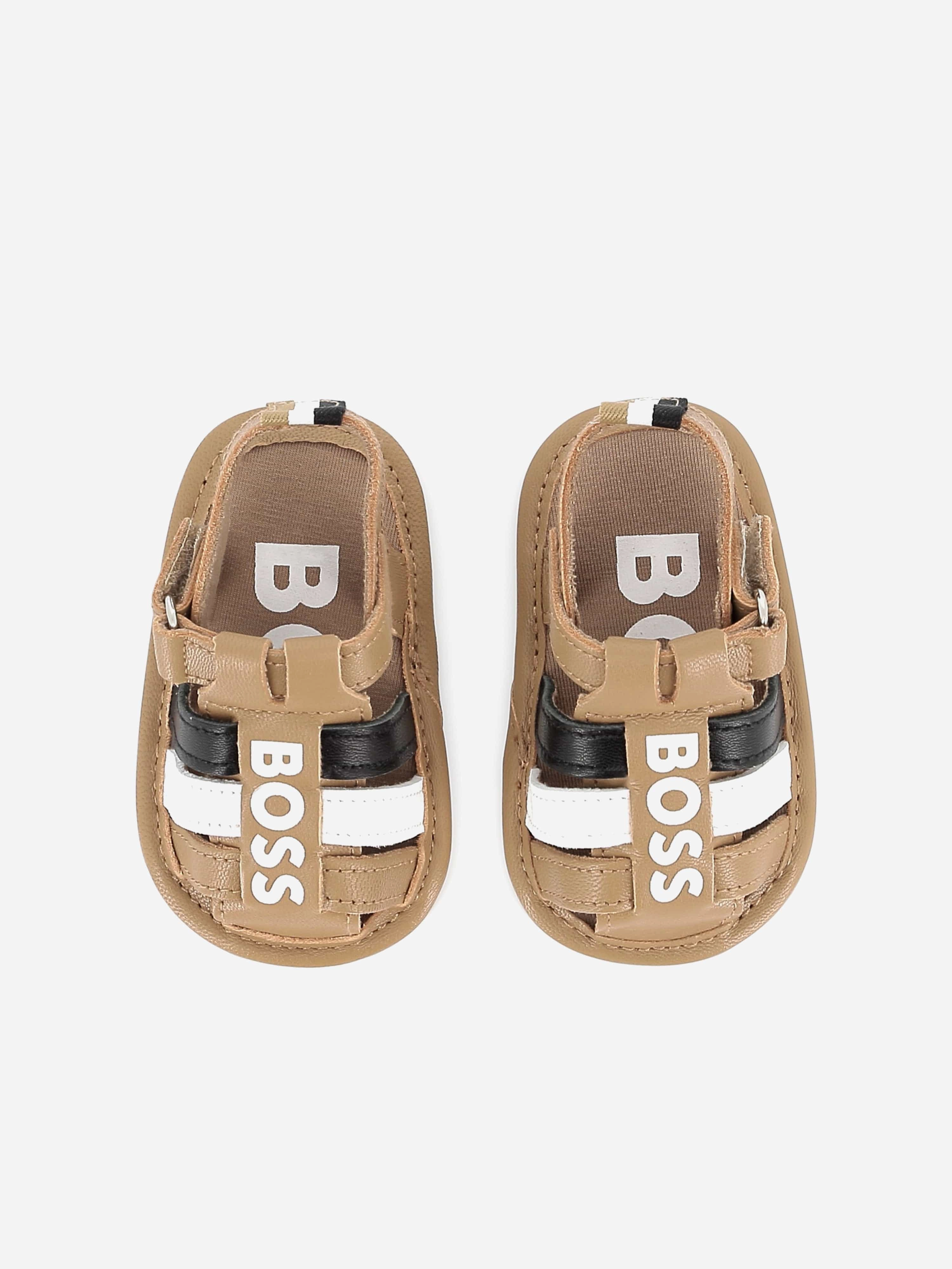 BOSS Baby Boys Leather Pre Walker Sandals in Brown