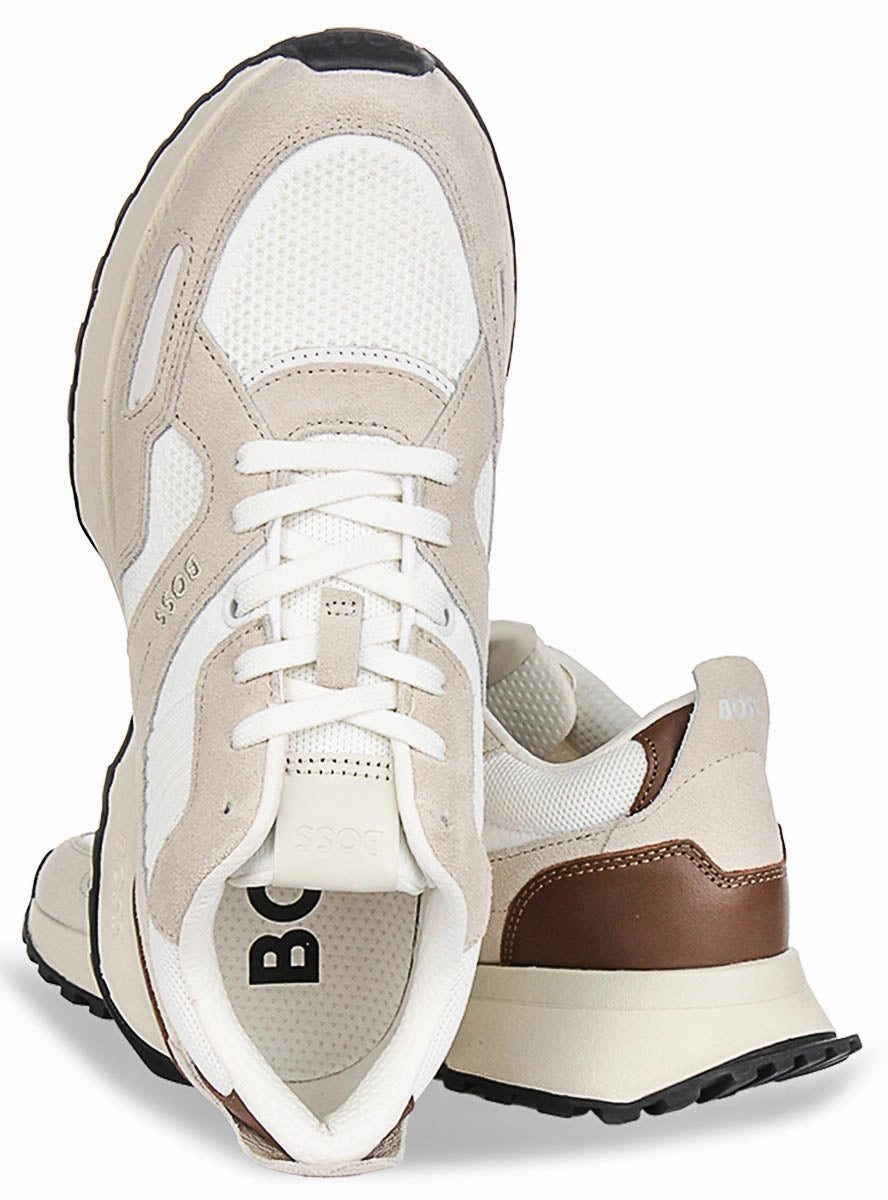 Boss Jonah Runner Knit In White Beige