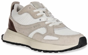Boss Jonah Runner Knit In White Beige