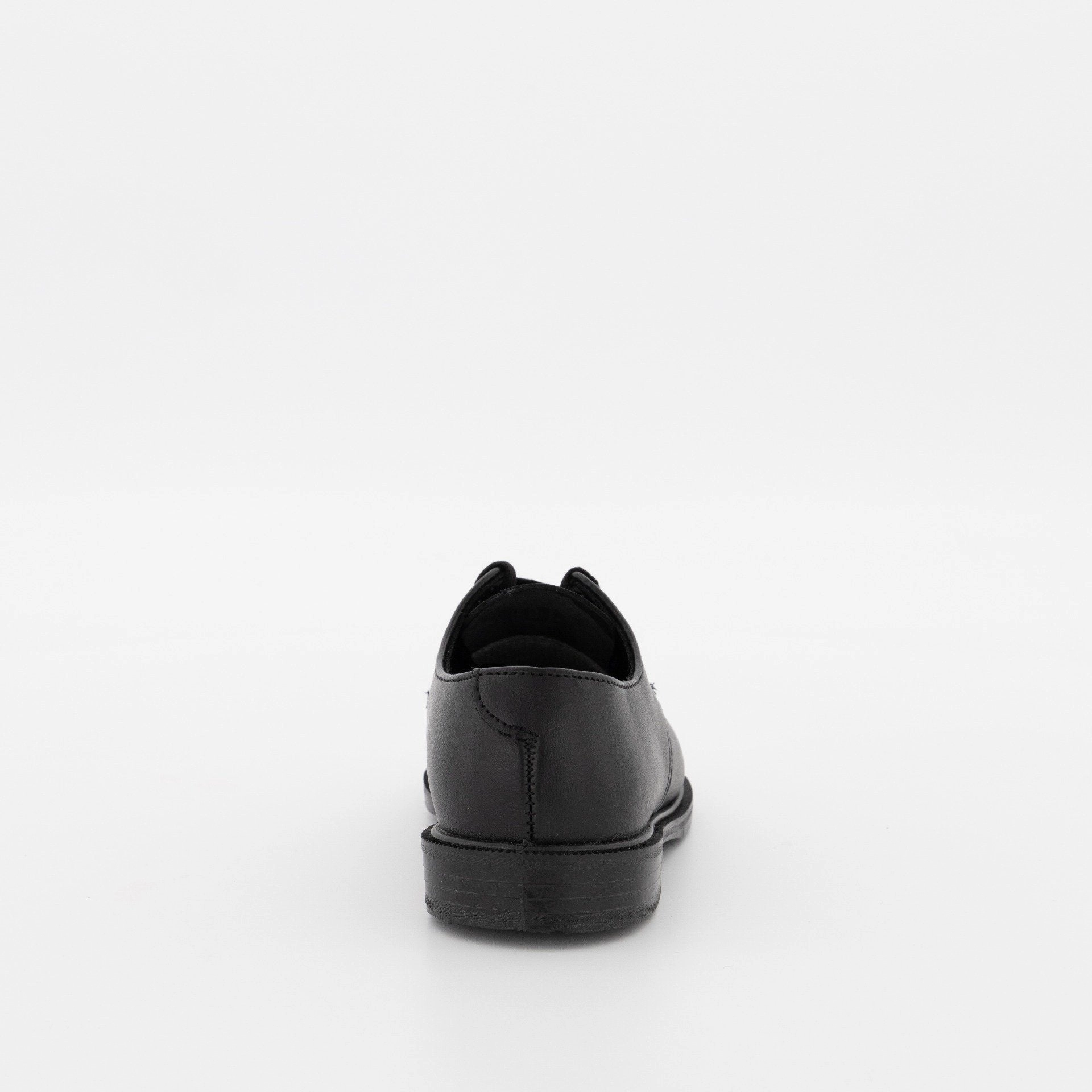 Boys (E B) Plain Lace-Up Injection Leather School Shoe - Black