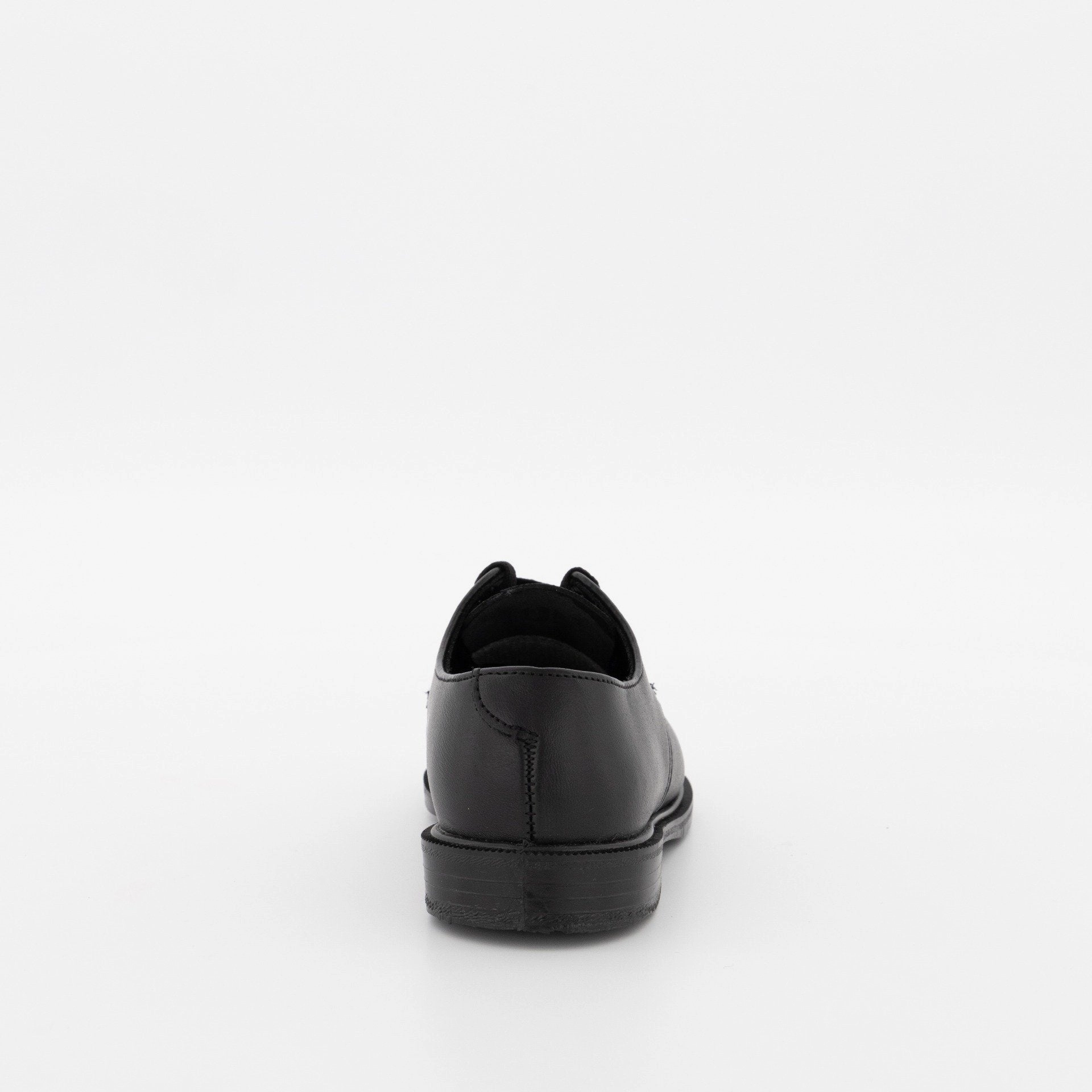 Boys (E B) Plain Lace-Up Injection Leather School Shoe - Black