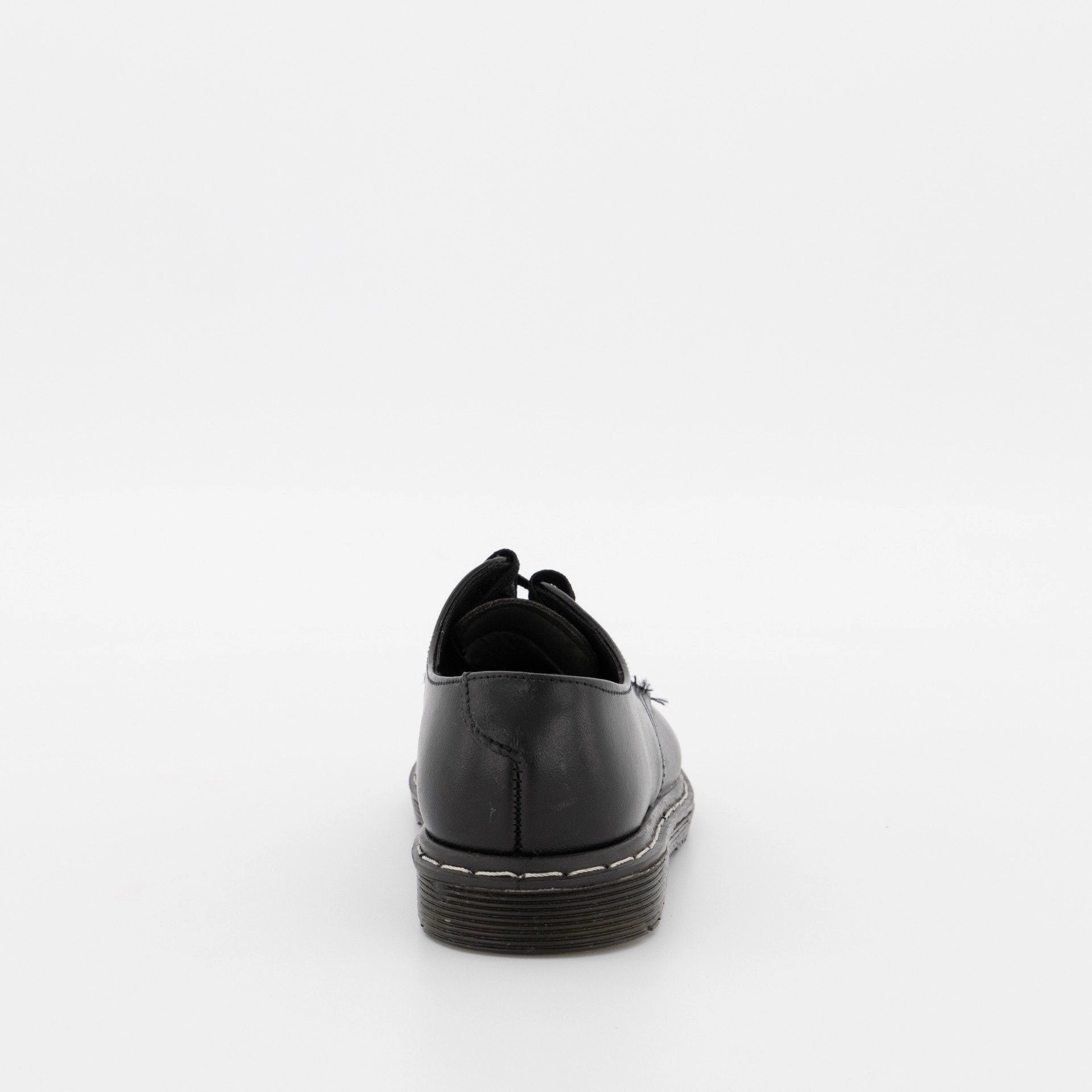 Boys Freedom Lace-Up Rubber Sole School Shoe - Black