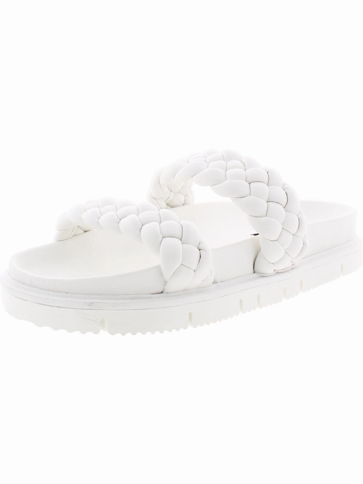 Brade Womens Faux Leather Slides Platform Sandals