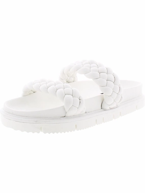 Brade Womens Faux Leather Slides Platform Sandals