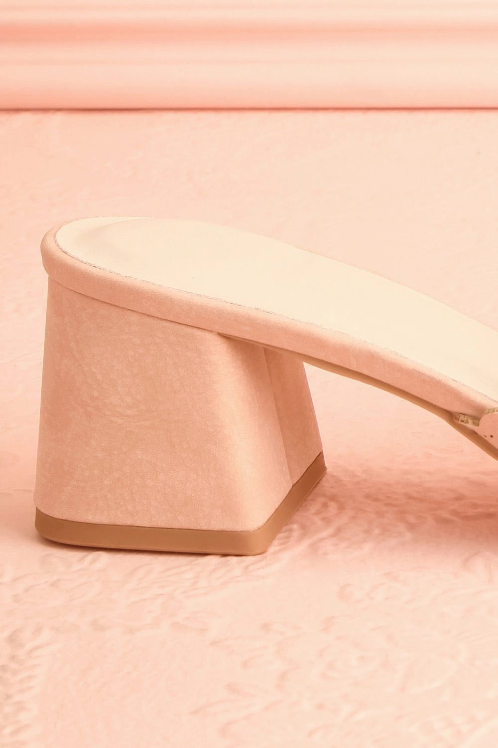 Breda | Pink Faux-Suede Heeled Sandals