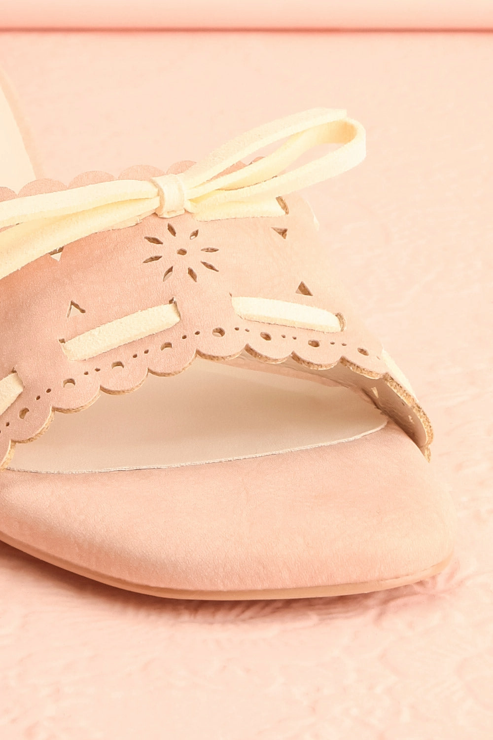 Breda | Pink Faux-Suede Heeled Sandals