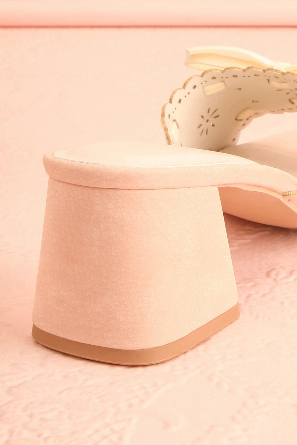 Breda | Pink Faux-Suede Heeled Sandals