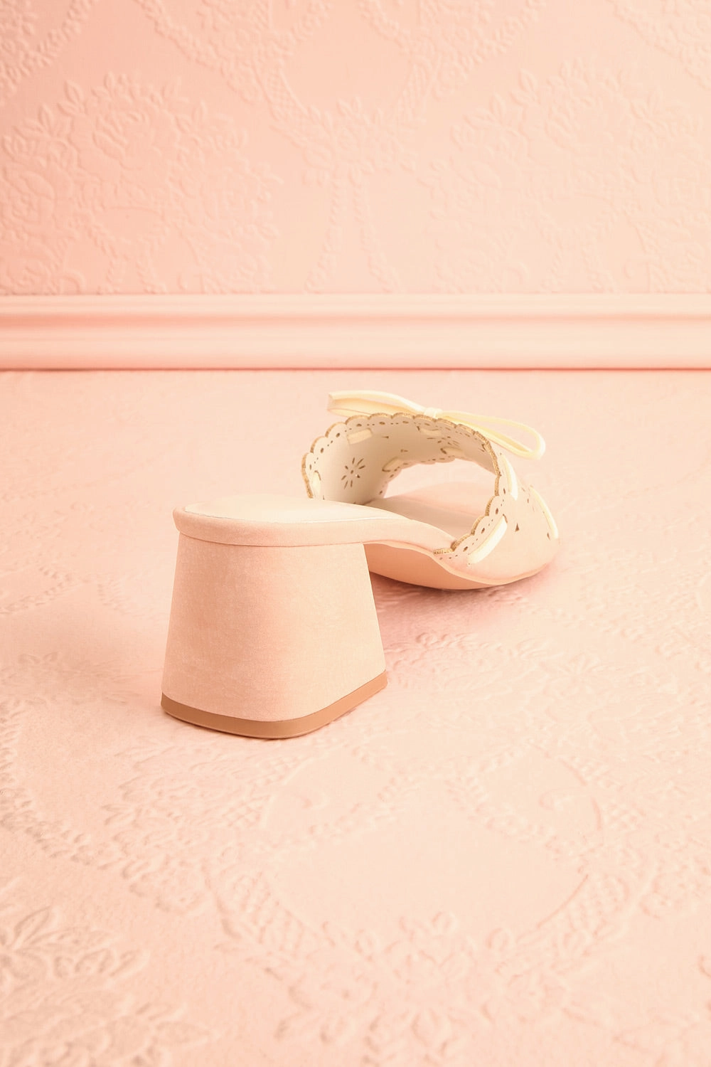 Breda | Pink Faux-Suede Heeled Sandals
