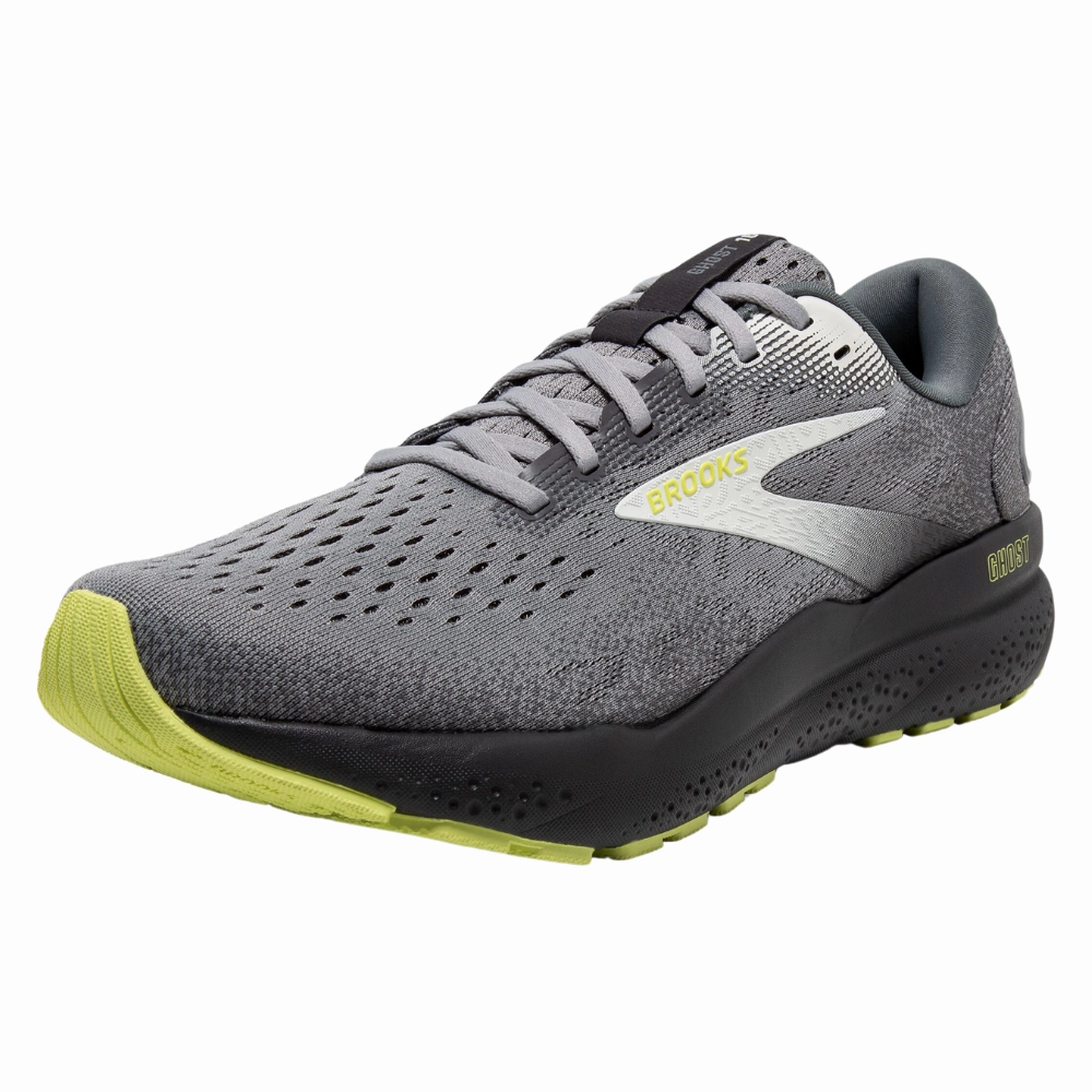 Brooks Ghost 16 Primer/Grey/Lime Running Shoe (Men's)