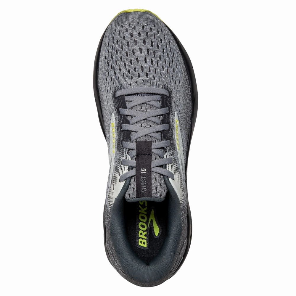 Brooks Ghost 16 Primer/Grey/Lime Running Shoe (Men's)