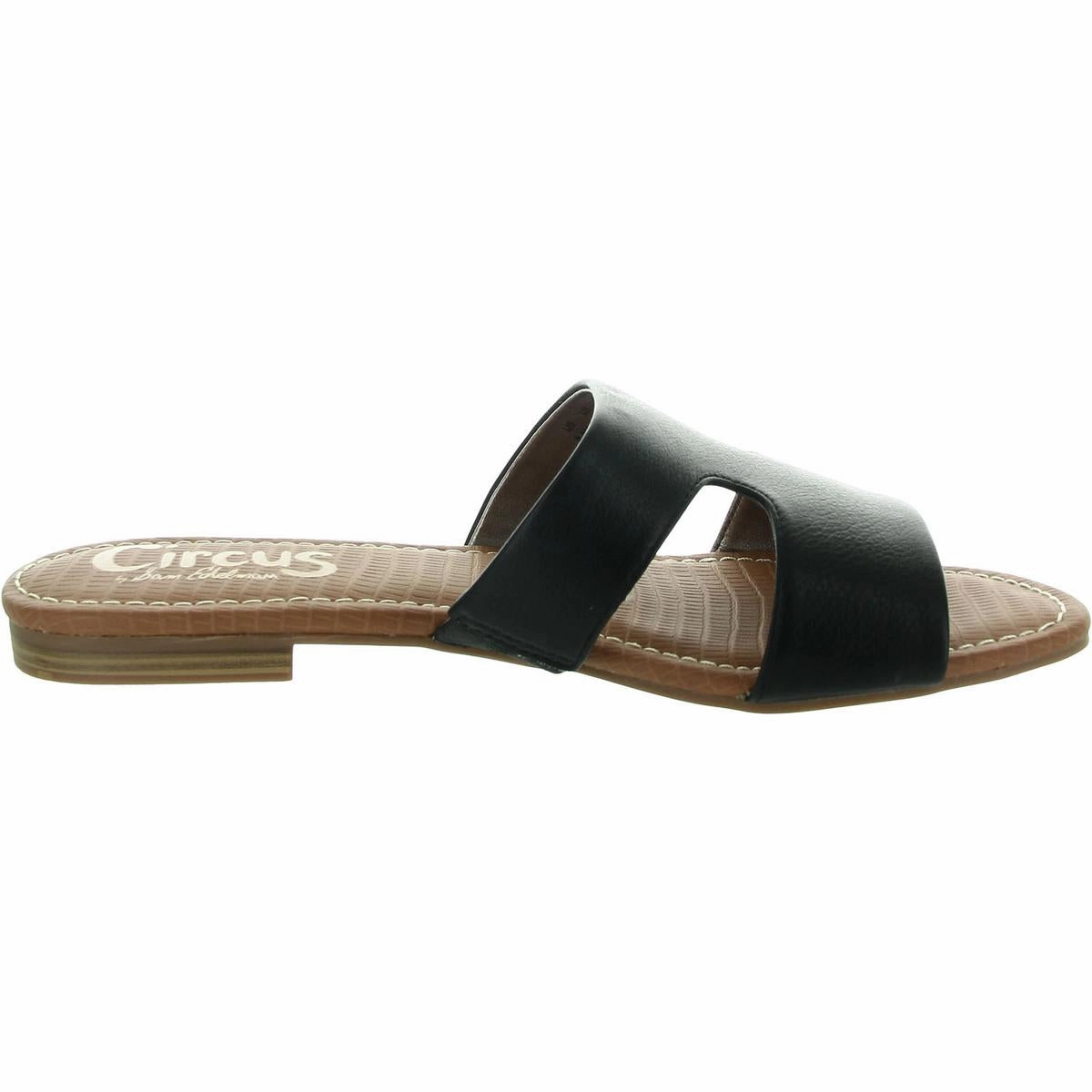 Brynn Womens Cushioned Footbed Faux Leather Slide Sandals