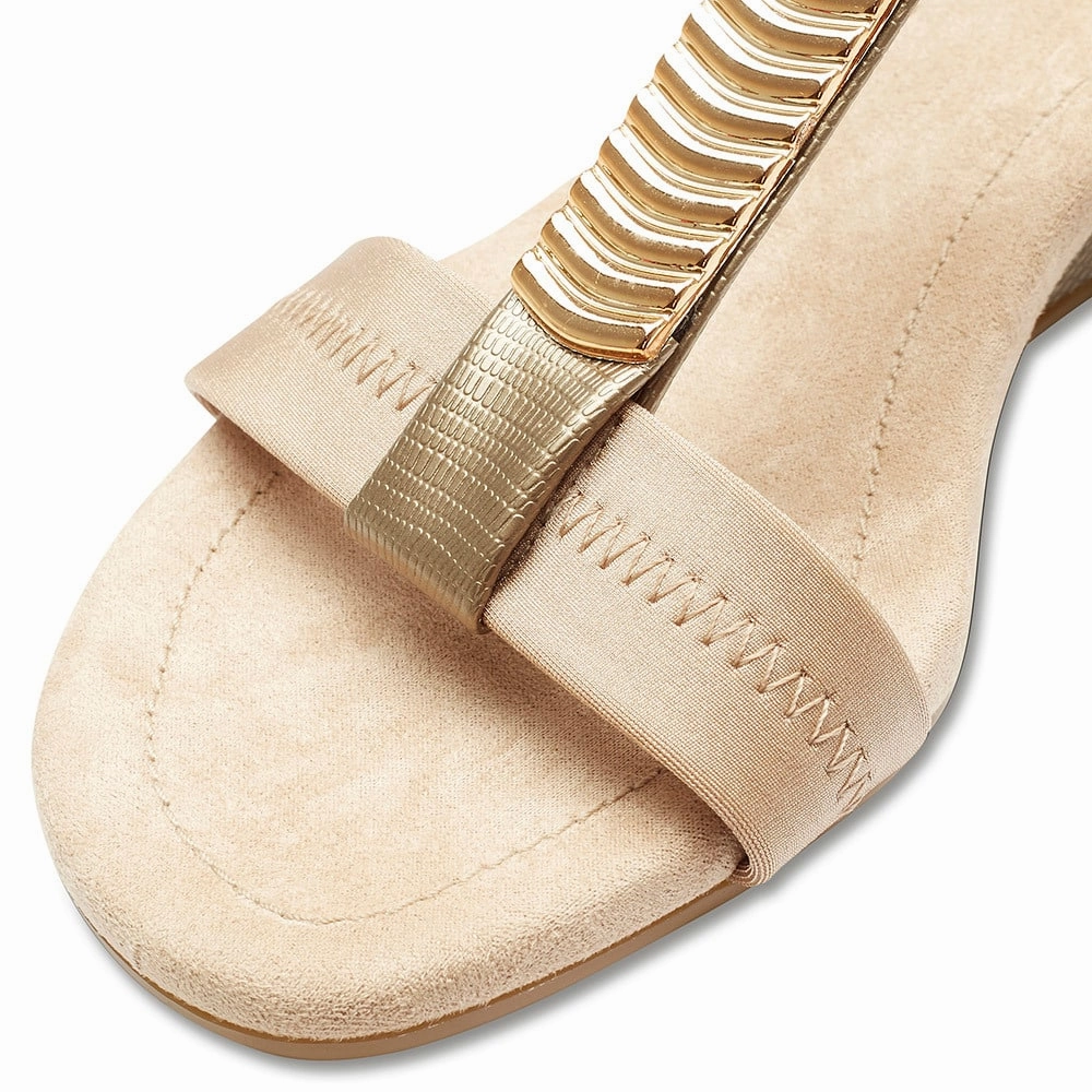 Calvin Heel in Taupe Fabric