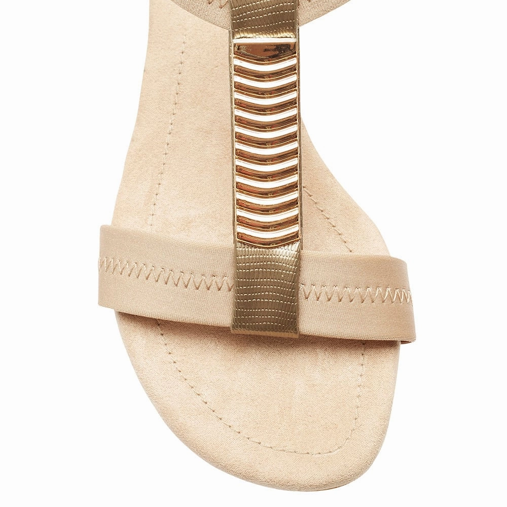 Calvin Heel in Taupe Fabric