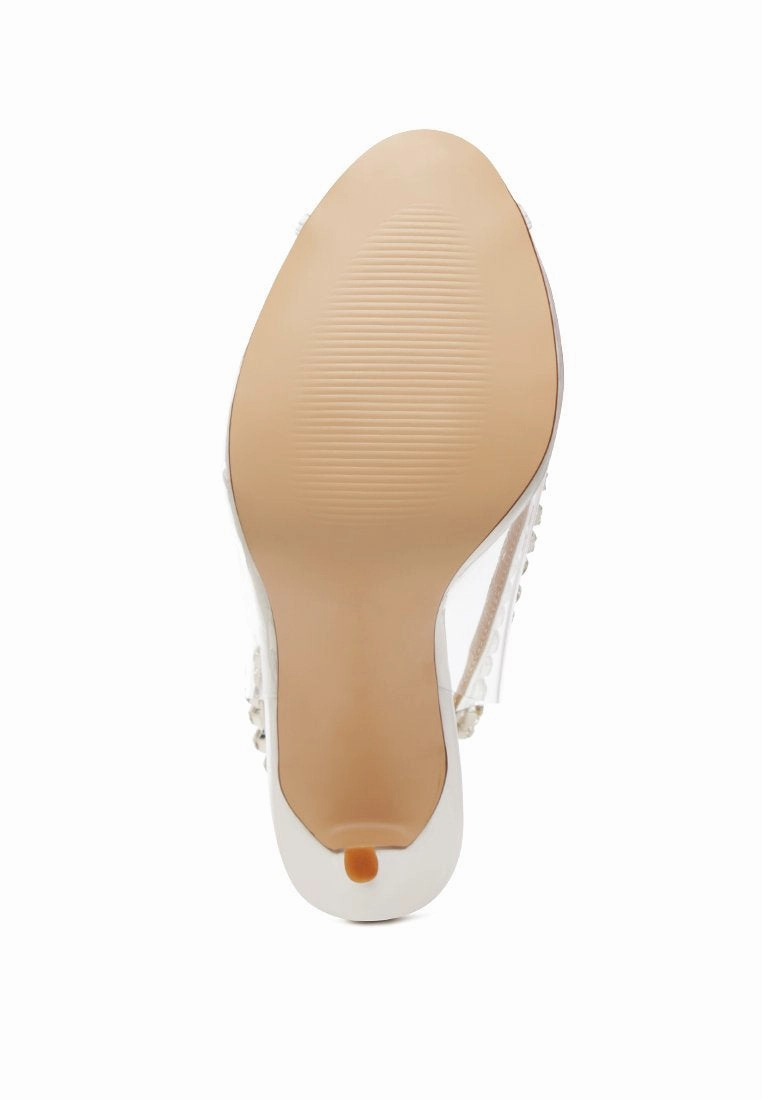 camarine clear stiletto sling-back sandals