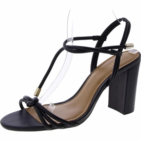 CAMILLA Womens Leather Ankle strap Block Heel