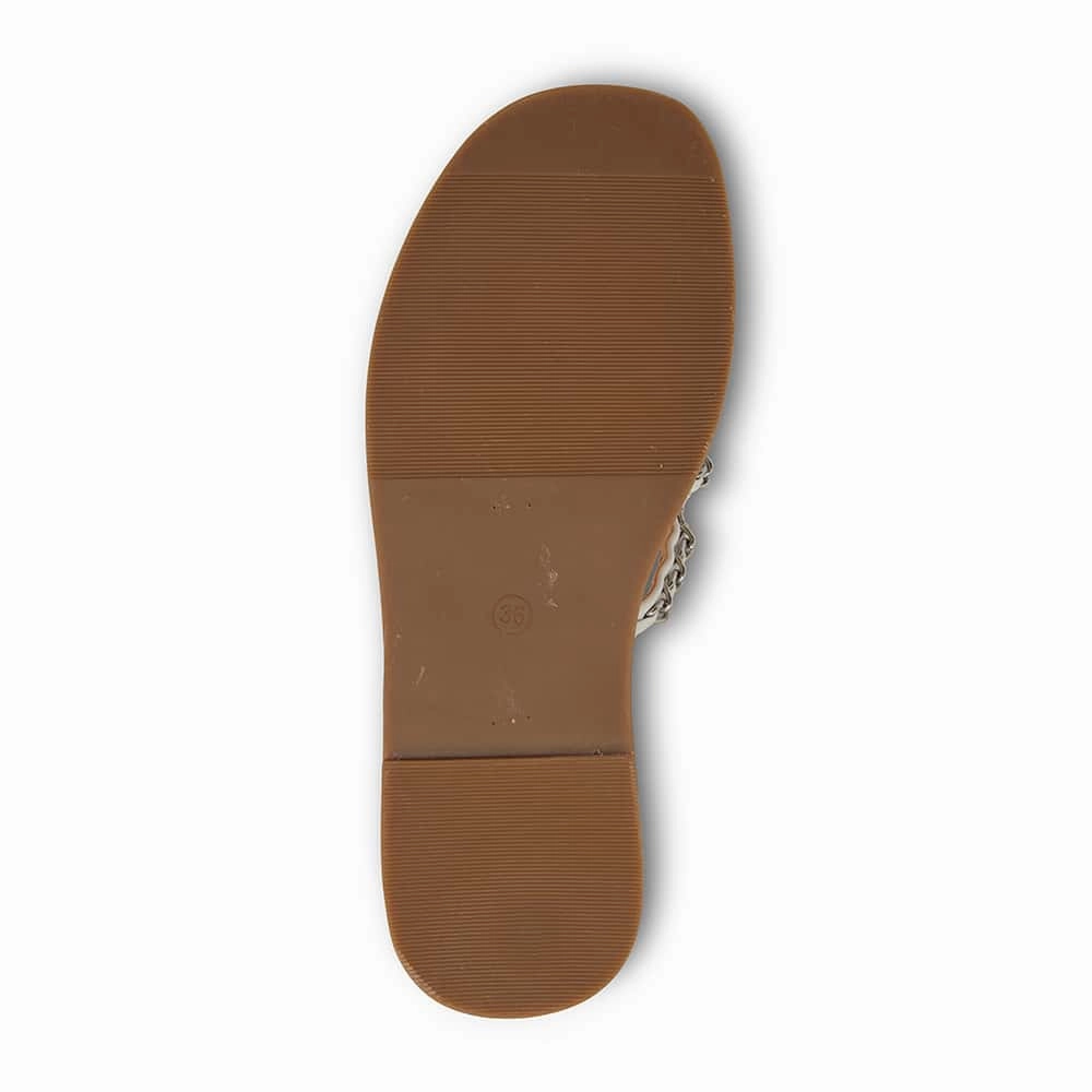 Catalina Slide in White Fabric