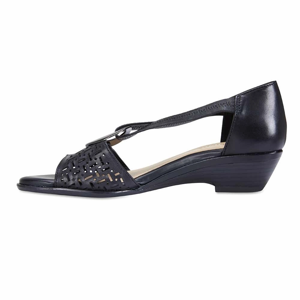 Chime Sandal in Black Leather