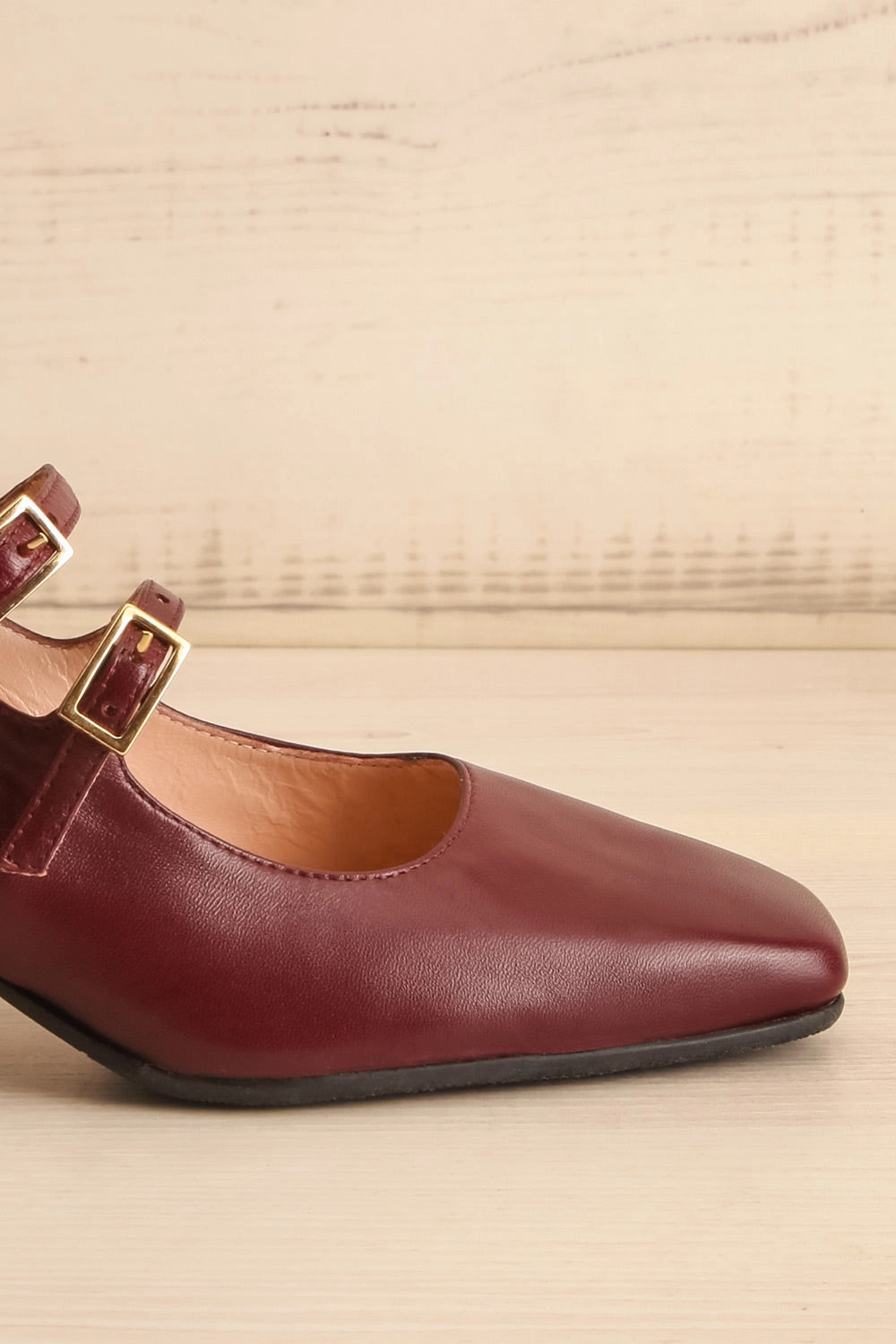 Chiredzi Burgundy | Pointed Toe Mary-Jane Heels