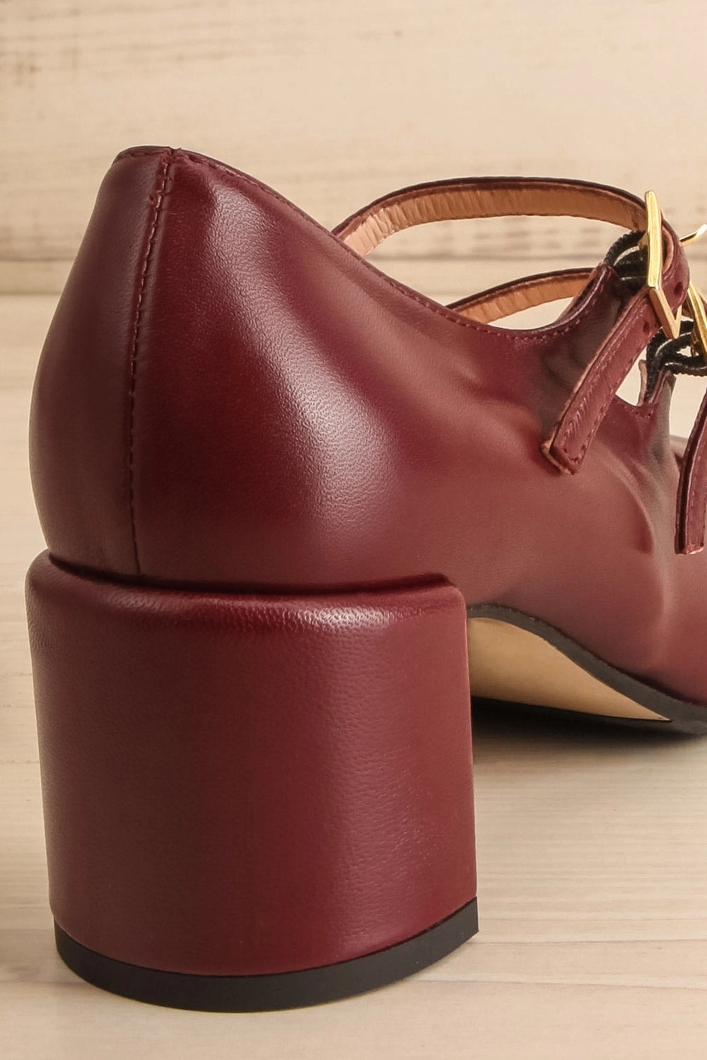 Chiredzi Burgundy | Pointed Toe Mary-Jane Heels