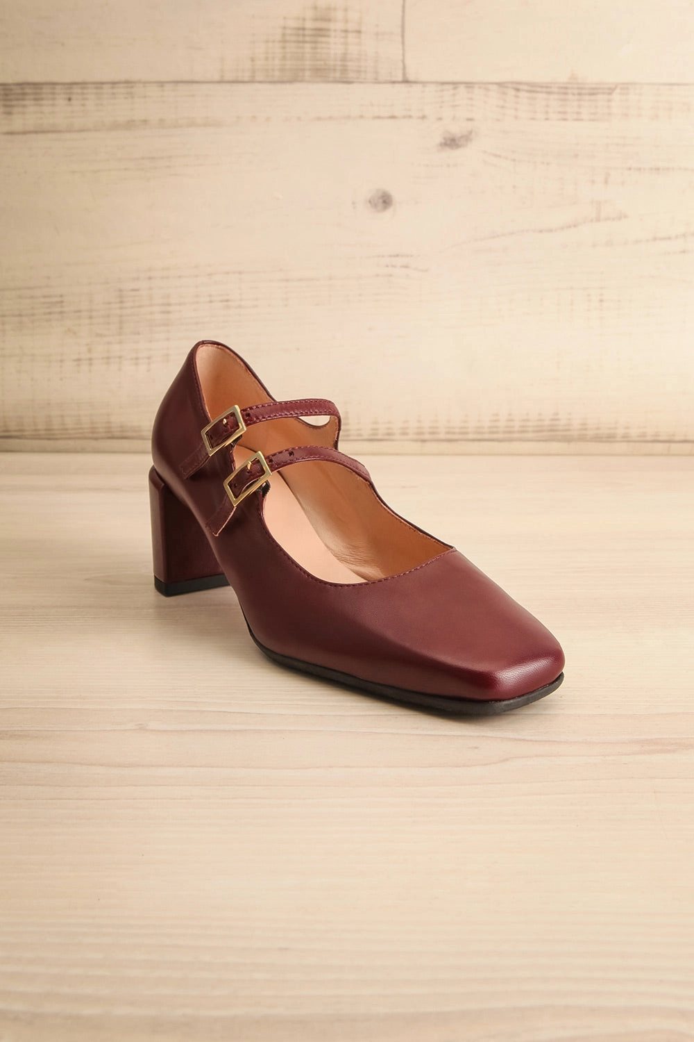 Chiredzi Burgundy | Pointed Toe Mary-Jane Heels