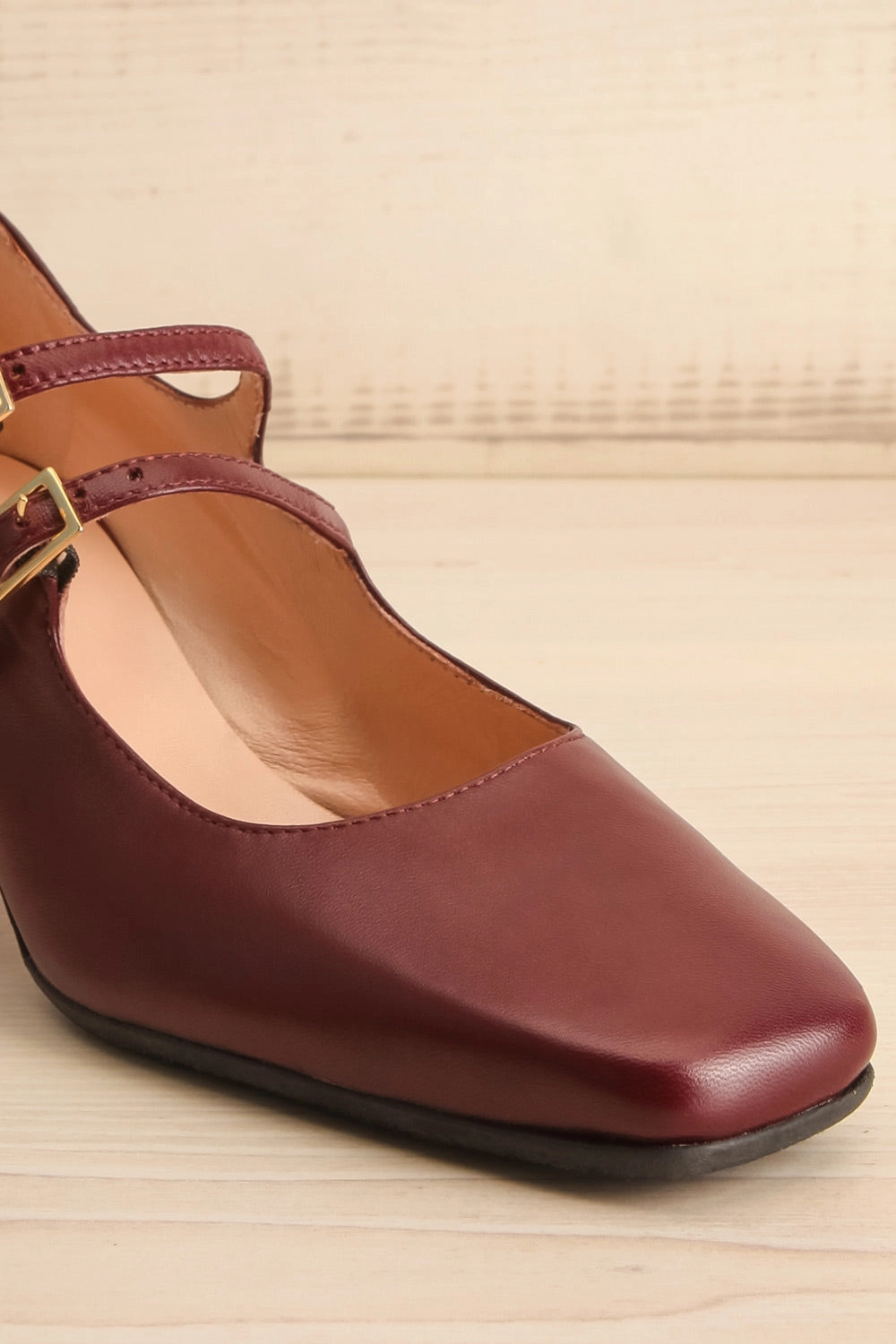 Chiredzi Burgundy | Pointed Toe Mary-Jane Heels