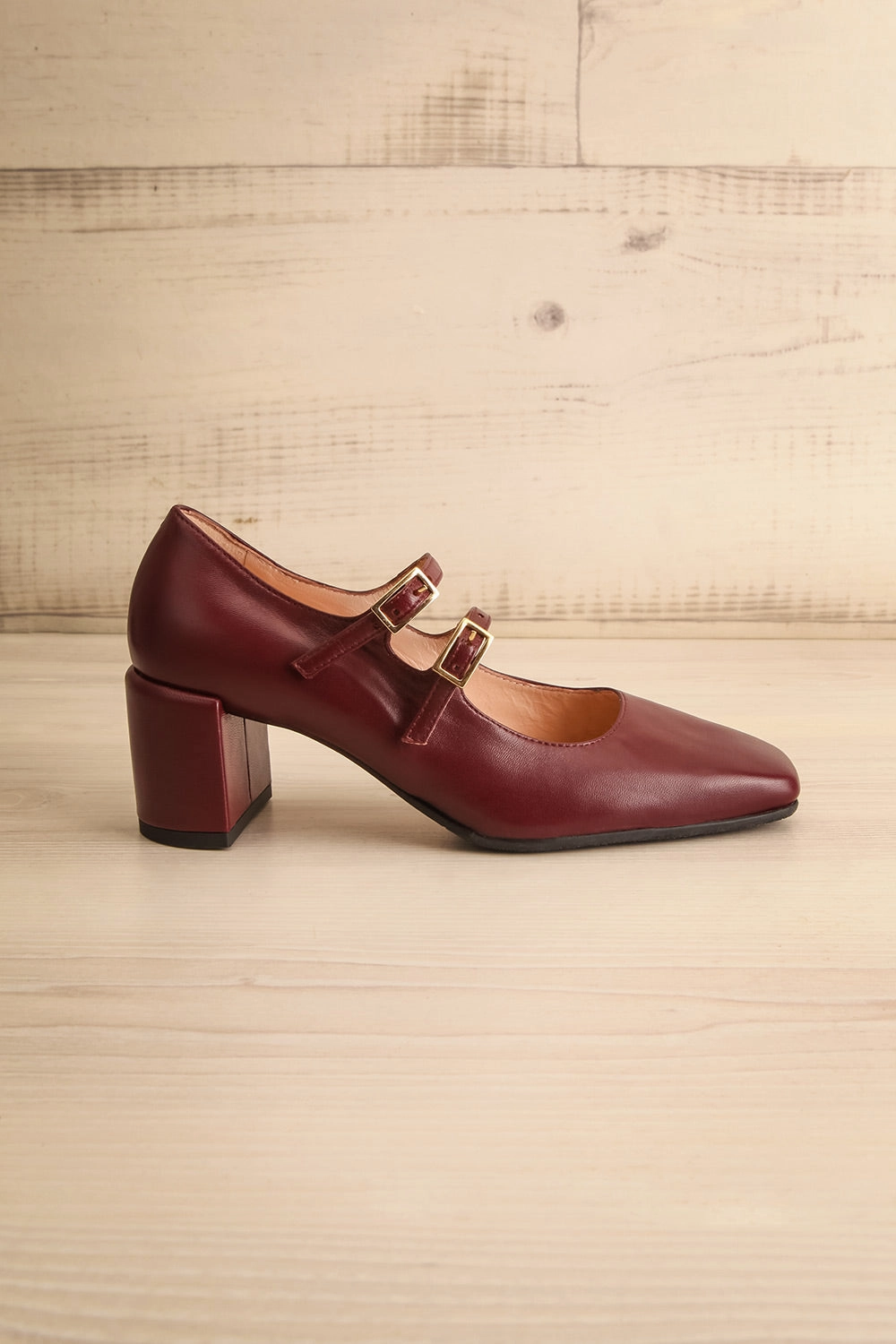 Chiredzi Burgundy | Pointed Toe Mary-Jane Heels