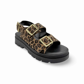 Cipher Animal Print Adjustable Platform  Sandal
