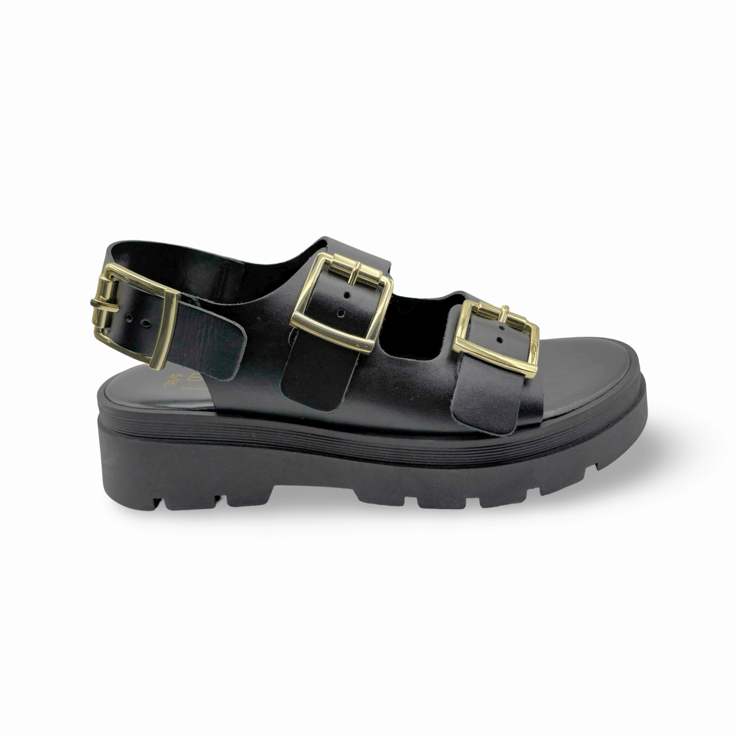 Cipher Black Leather Sandal