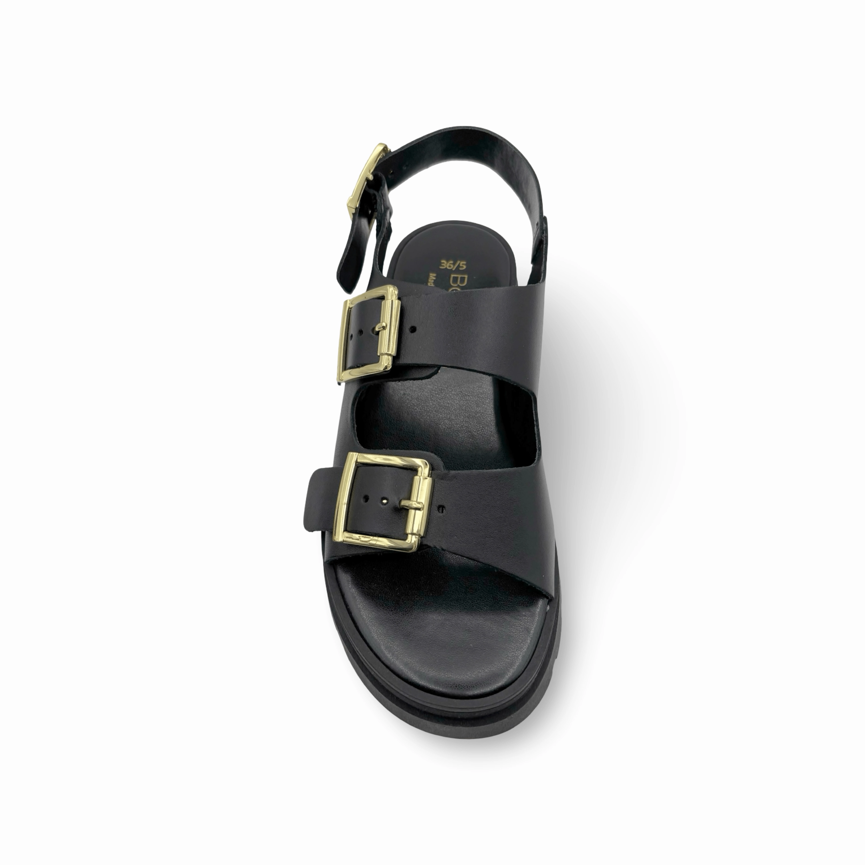 Cipher Black Leather Sandal