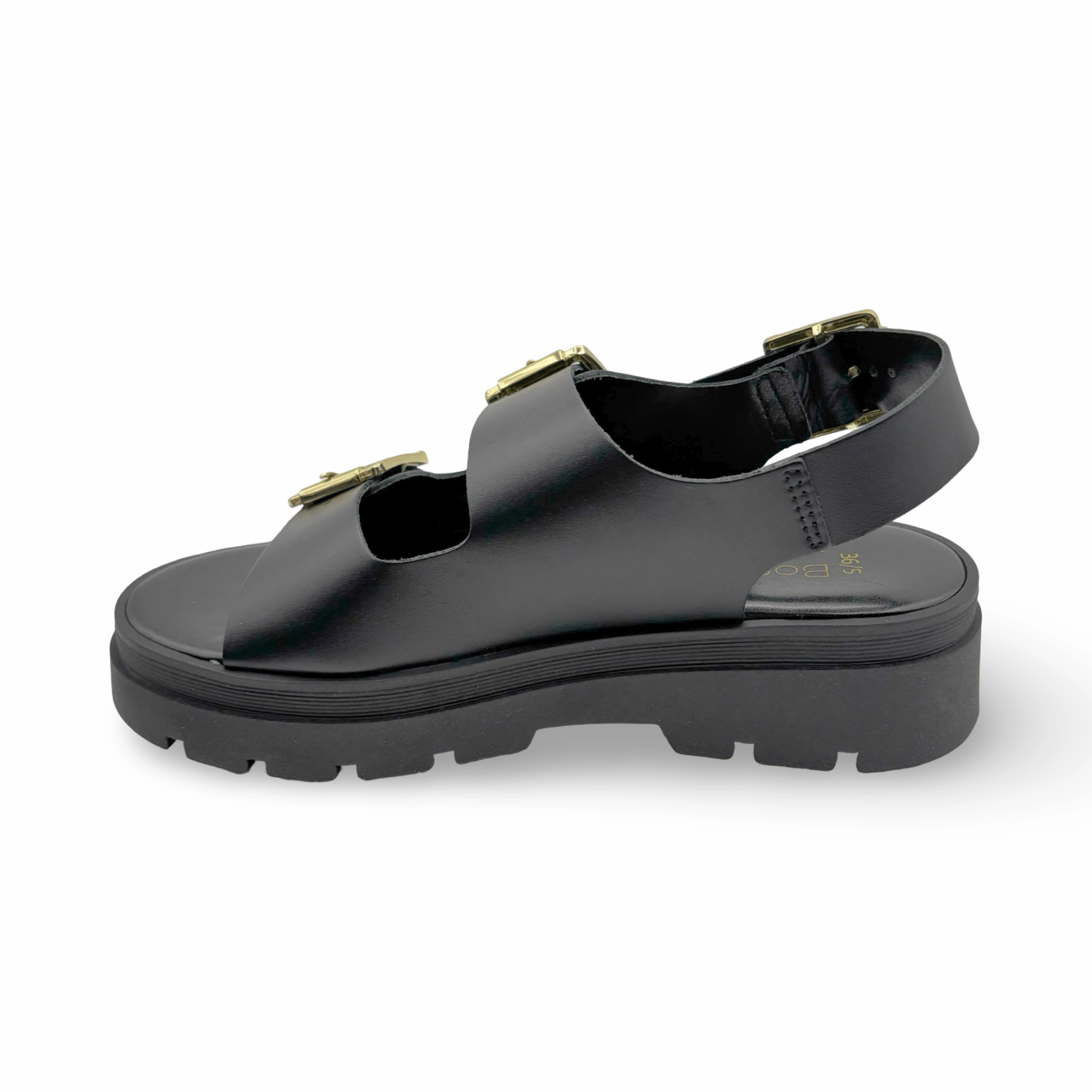 Cipher Black Leather Sandal
