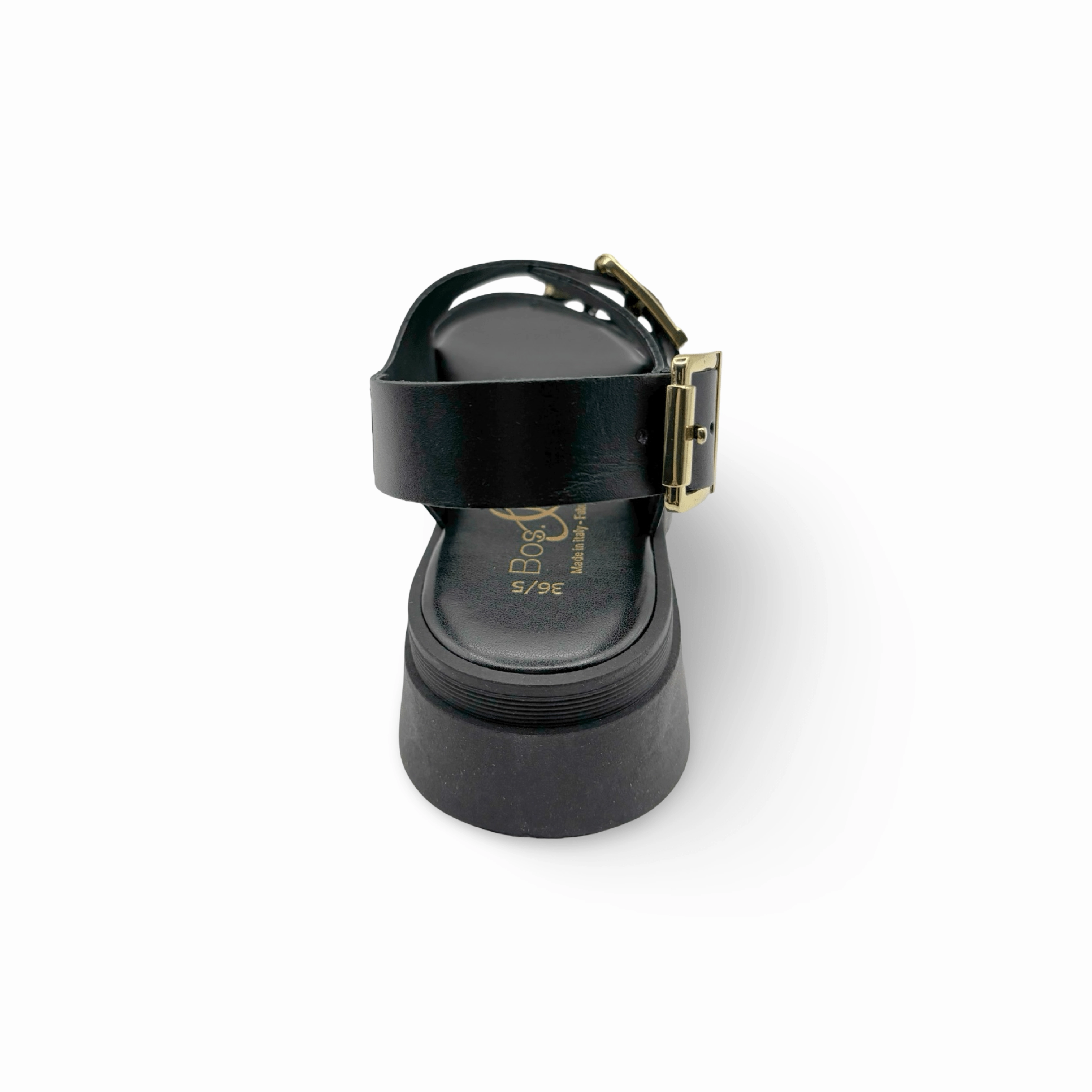 Cipher Black Leather Sandal