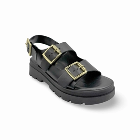 Cipher Black Leather Sandal