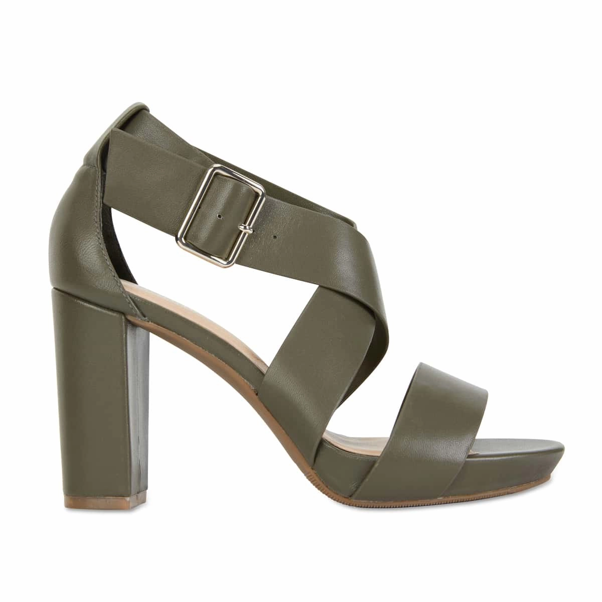 Congo Heel in Khaki Leather