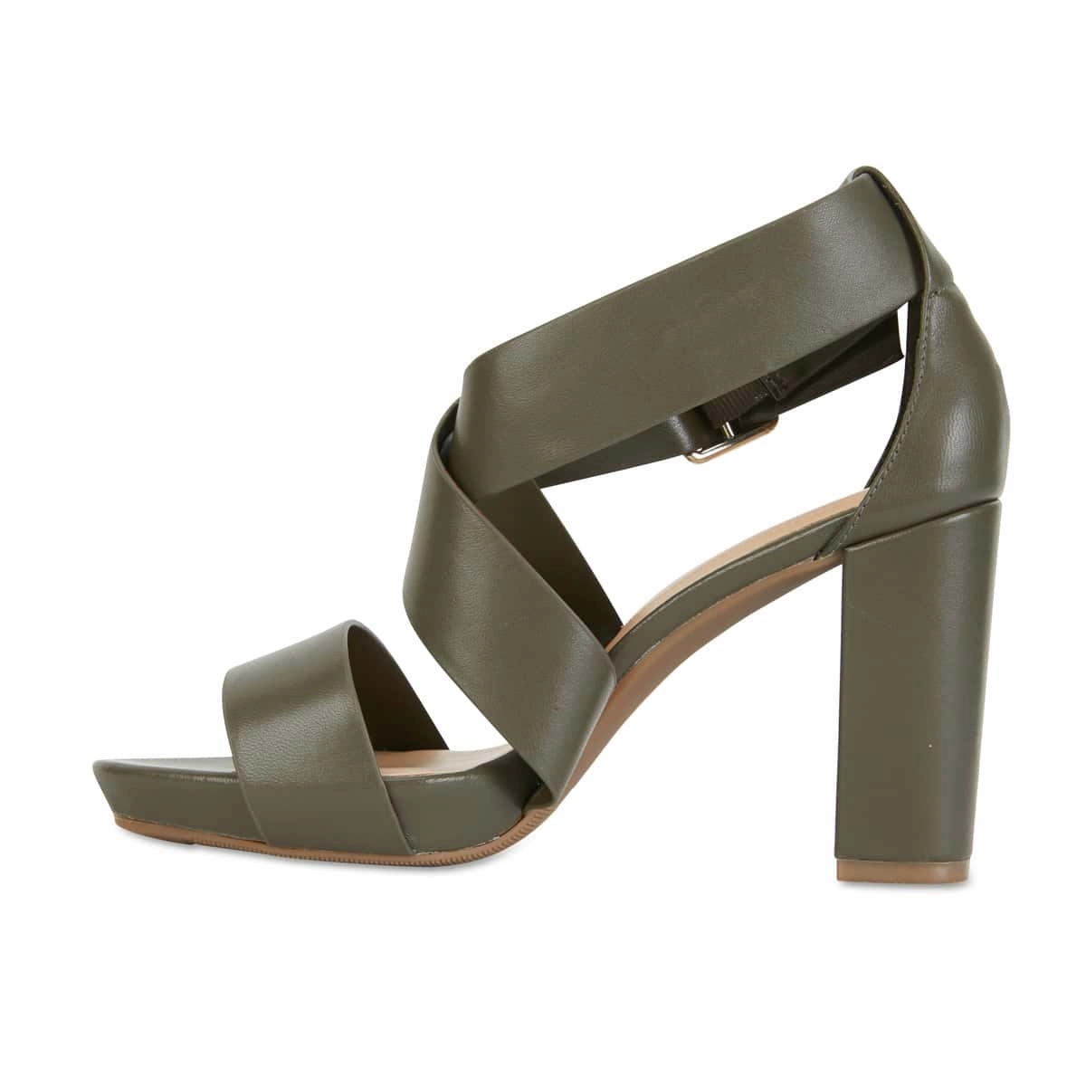 Congo Heel in Khaki Leather
