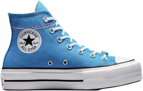 Converse Women's Chuck Taylor All Star Leopard Platform High Top Sneakers, Blueembroidered, 6.5 UK, Blueembroidered, 6.5 UK