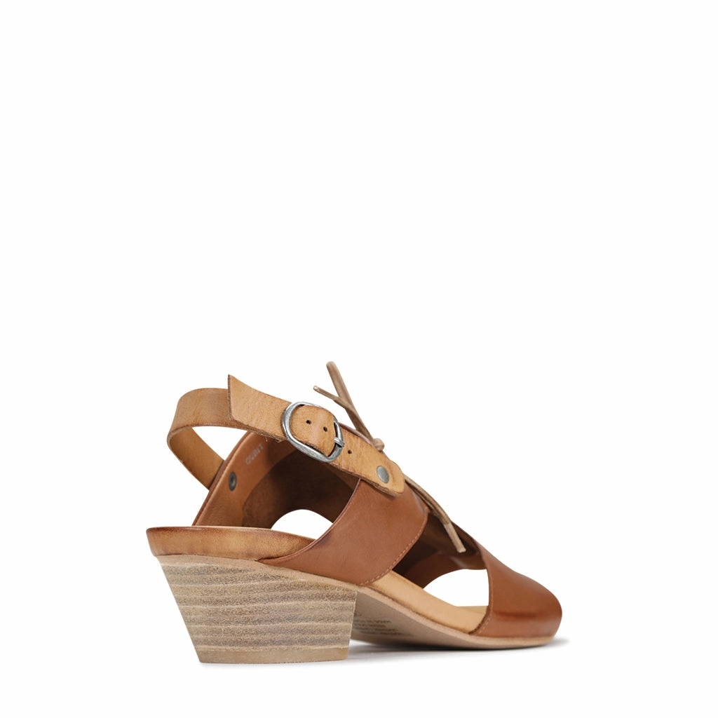 CUBIT LEATHER HEEL SANDALS