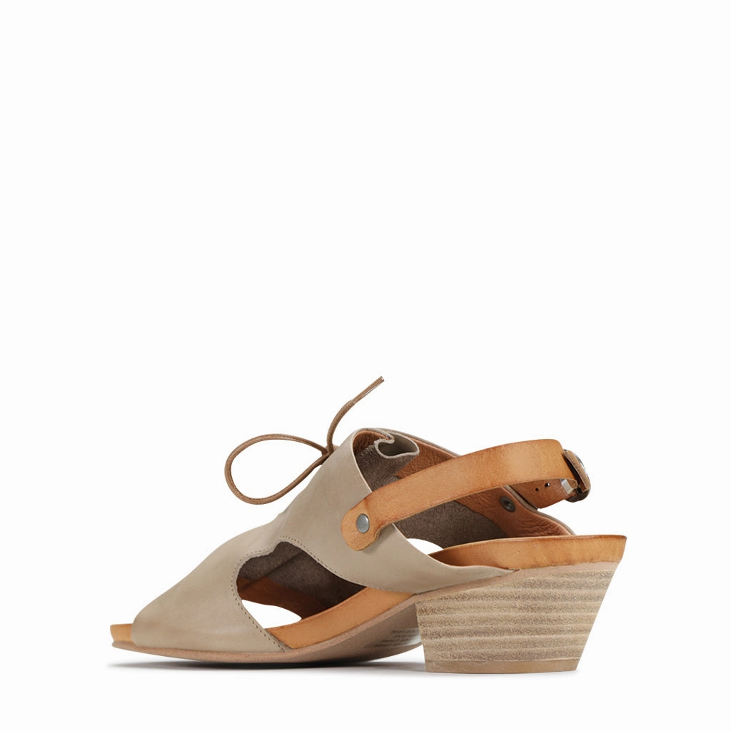 CUBIT LEATHER HEEL SANDALS