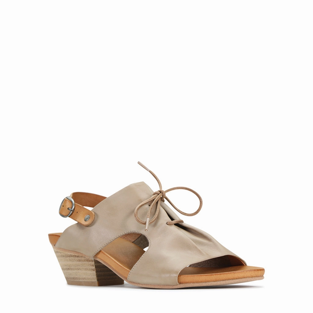 CUBIT LEATHER HEEL SANDALS