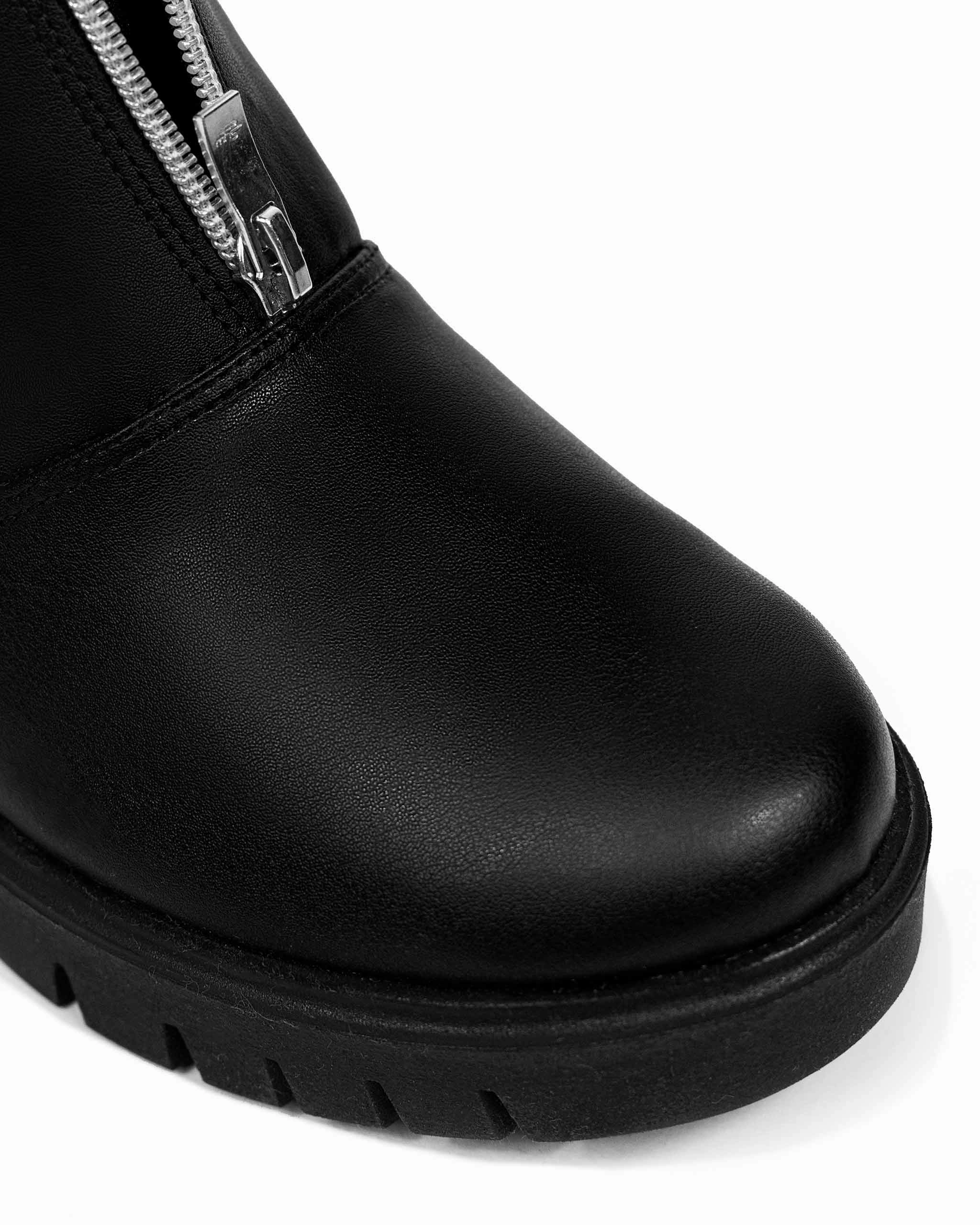 Cyber Desserto Cactus Leather Vegan Ankle Boots | Black