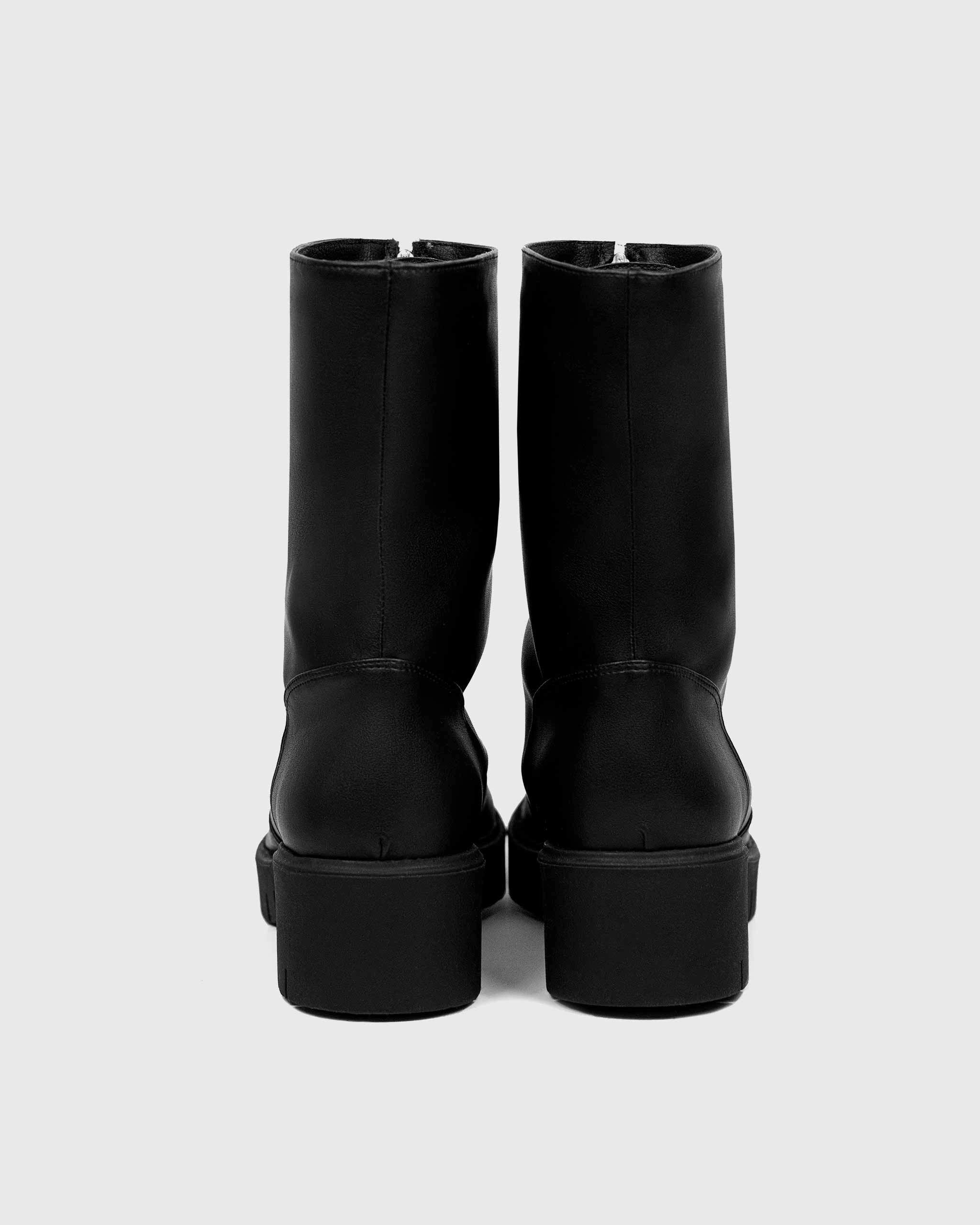 Cyber Desserto Cactus Leather Vegan Ankle Boots | Black