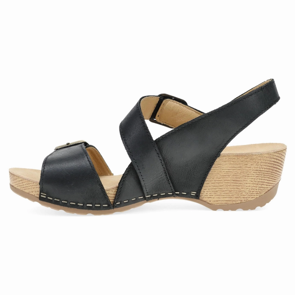 Dansko Trinity Black Burnished Nubuck Sandal (Women's)