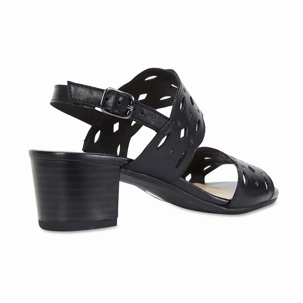 Debut Heel in Black Leather