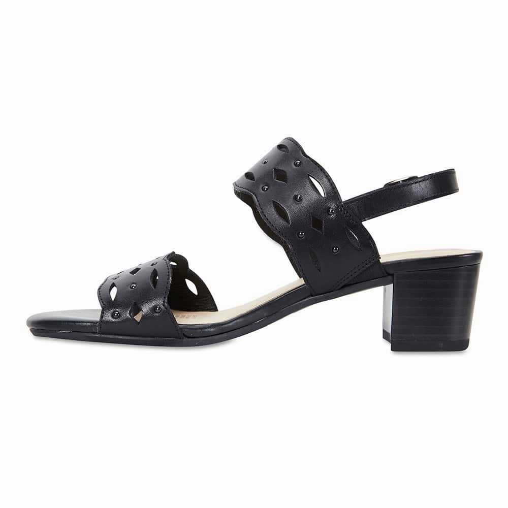 Debut Heel in Black Leather